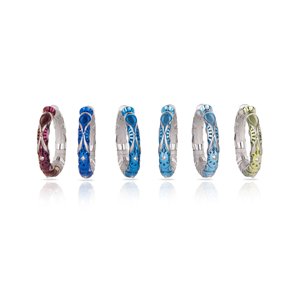 EAR HOOPS OF THE DAWN PRINCE (WHITE BLUE)